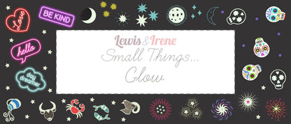 Lewis & Irene Small Things Glow Fabric Collection Glowing Sugar Skulls on Bright Pink Premium 100% Cotton Fabrics