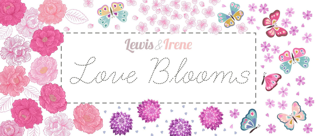 Lewis & Irene Love Blooms Fabric Collection Petals on Pink A522.2