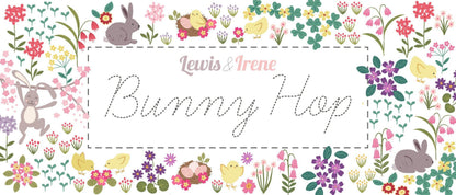 END OF BOLT 10" Lewis & Irene Bunny Hop Fabric Collection Swinging Bunny on Spring Yellow A526.2