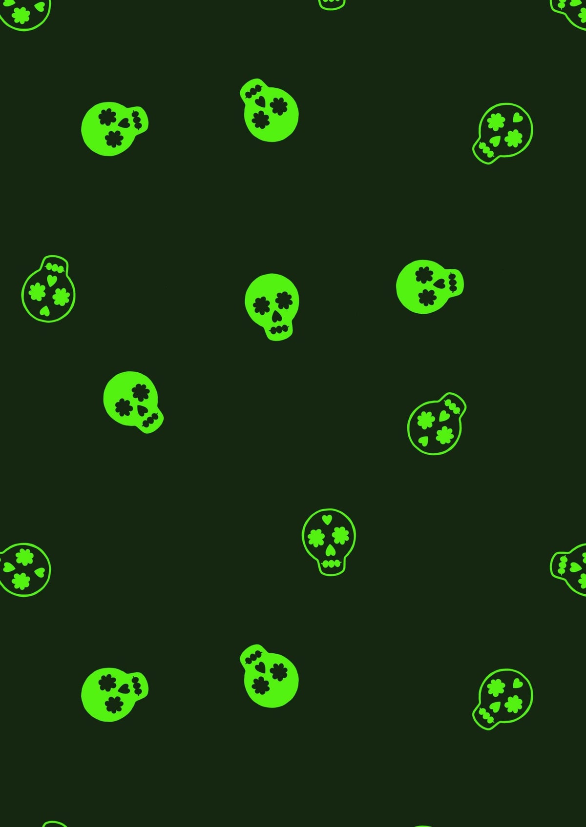 Lewis & Irene Small Things Glow Fabric Collection Glowing Sugar Skulls on Grey Premium 100% Cotton Fabrics
