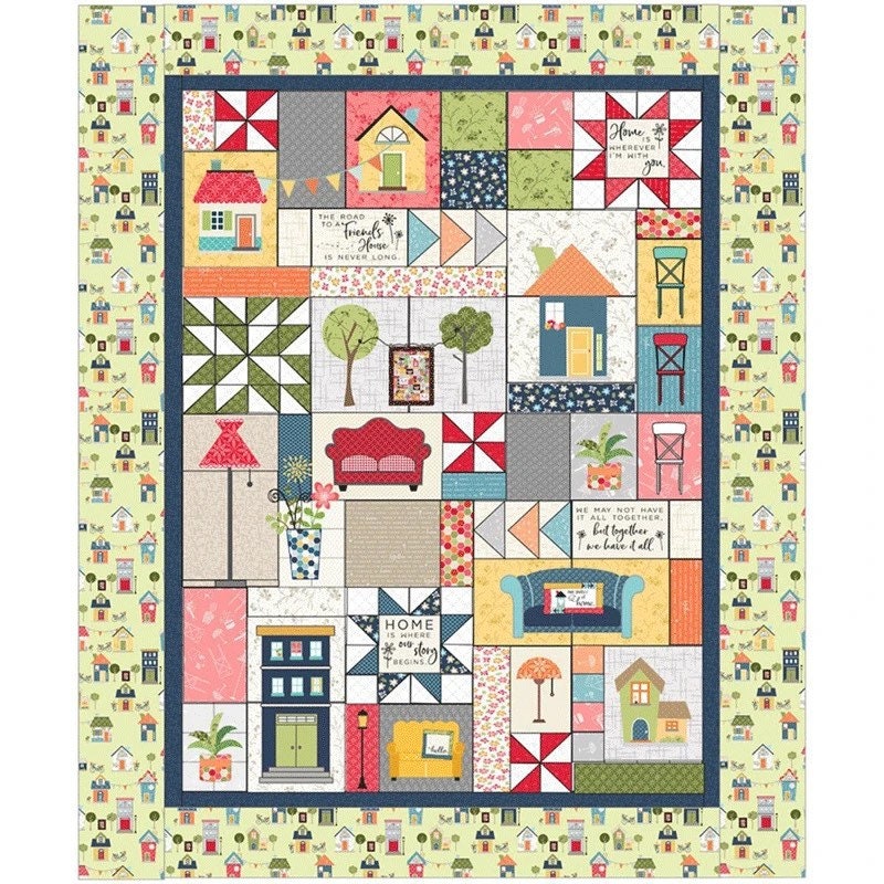 RETIRED!!! Kimberbell Make Yourself at Home Collection Bundle (CD, Fabric Kit, & Emellishment Kit) - Optional Thread Set Available