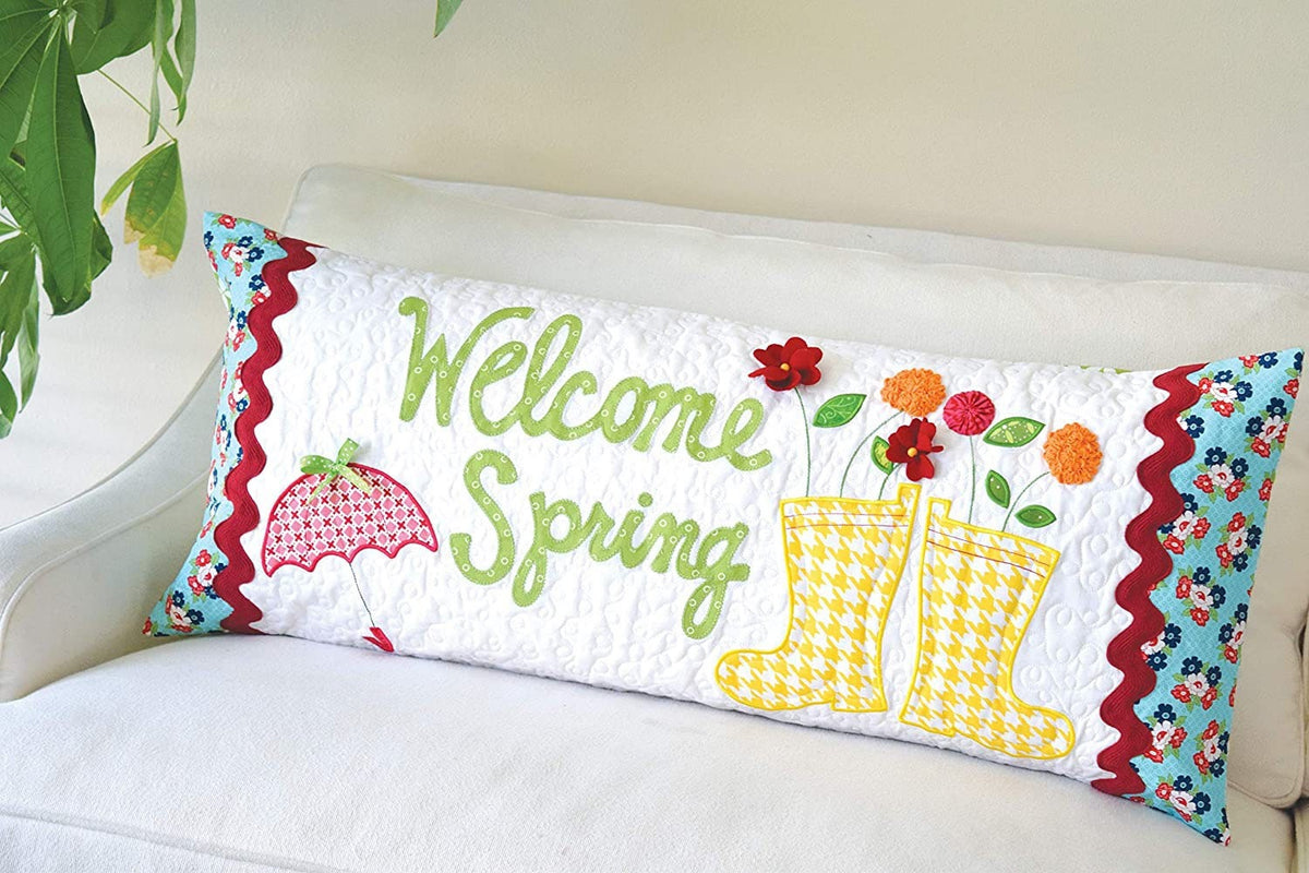 Kimberbell Welcome Spring Bench Pillow Collection (Optional Machine Embroidery CD or Sewing Versions Available)