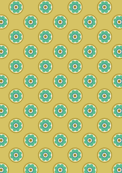 Lewis & Irene Flower Child Fabric Collection Funky Daisies on Yellow A437.1