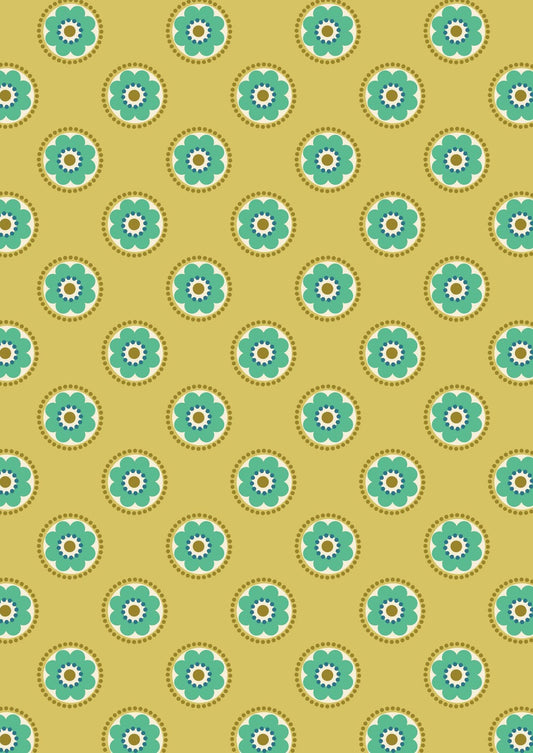 Lewis & Irene Flower Child Fabric Collection Funky Daisies on Yellow A437.1