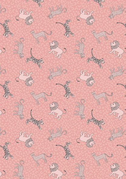 Lewis & Irene Panthera Fabric Collection Little Big Cats on Pink Premium 100% Cotton Quilt Shop Quality Fabrics