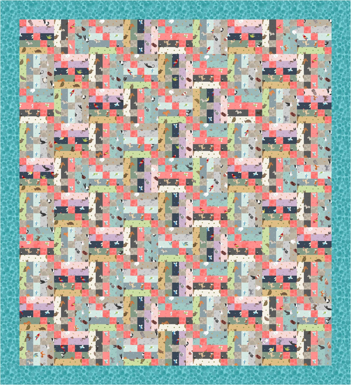 Lewis & Irene Small Things Pets Fabric Collection Quilt Kit #2 Finished Size: 50”x55” Premium 100% Cotton Quilt Shop Quality Fabrics