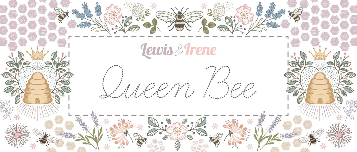 Lewis & Irene Queen Bee Fabric Collection Queen Bee on Dark Blue A502.3