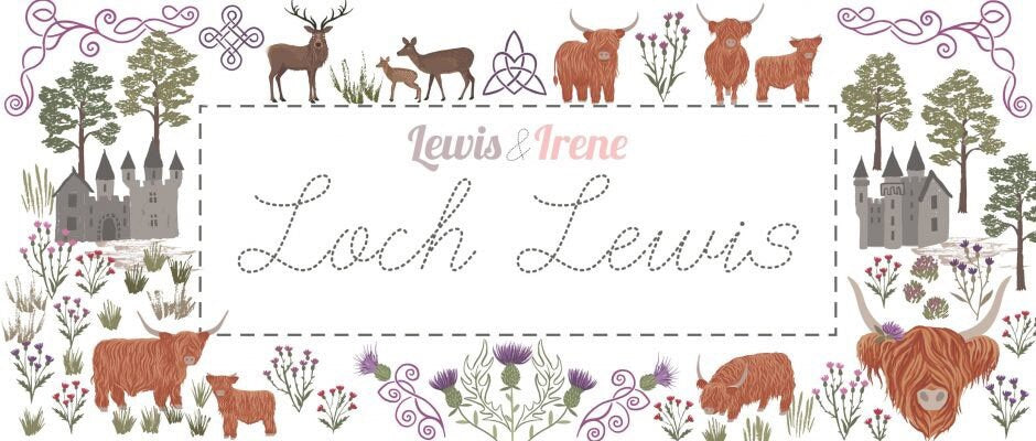 Lewis & Irene Loch Lewis Fabric Collection Deer Check on Purple A540.2