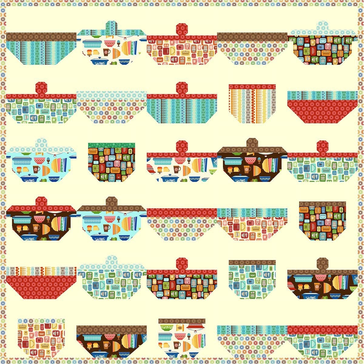 Charisma Horton Pot Luck Quilt Pattern Finished Size: 60"x60"