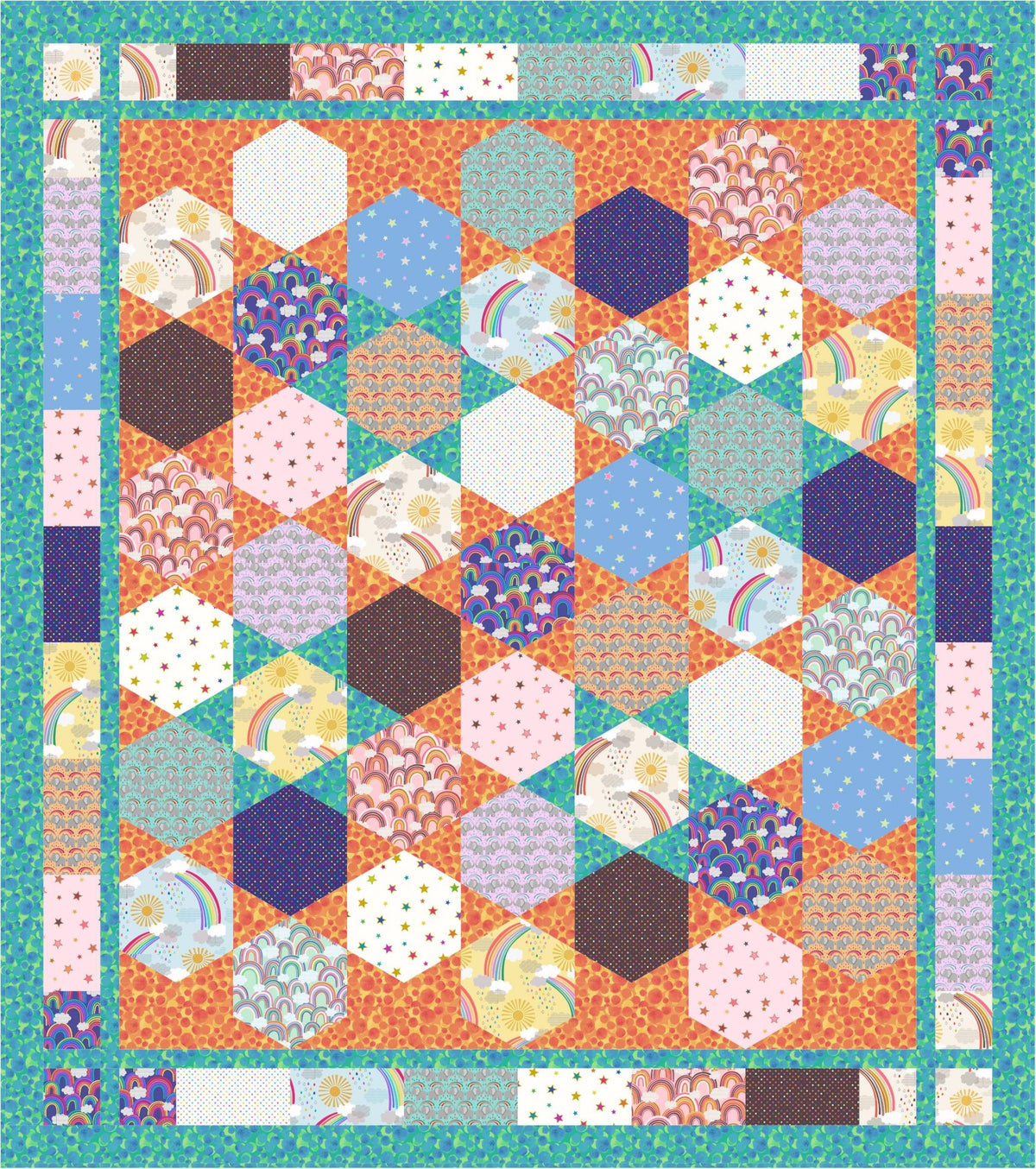 Lewis & Irene Rainbows Fabric Collection Quilt Kit #2 Finished Size: 54”x61.5” Premium 100% Cotton Quilt Shop Quality Fabrics