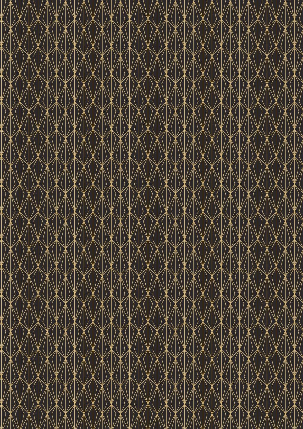 Lewis & Irene Marvelous Metallics Fabric Collection Metallic Gold Geometric on Black MM4.3