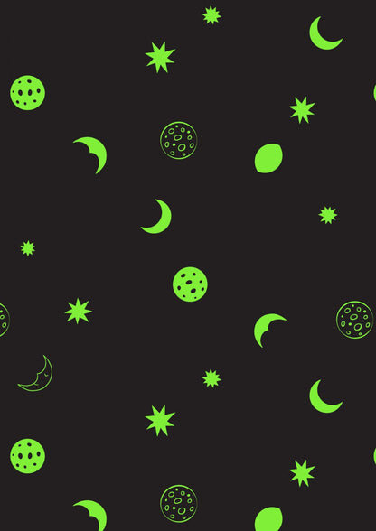 END OF BOLT 3YD17" Glowing Fabrics Lewis & Irene Small Things Glow Fabric Collection Glowing Night Sky on Grey Premium 100% Cotton Fabrics