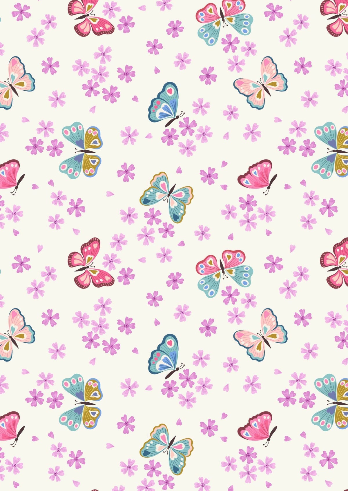 Lewis & Irene Love Blooms Fabric Collection Butterflies on Cream A523.1
