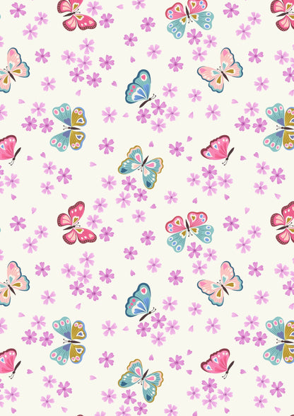 Lewis & Irene Love Blooms Fabric Collection Butterflies on Cream A523.1