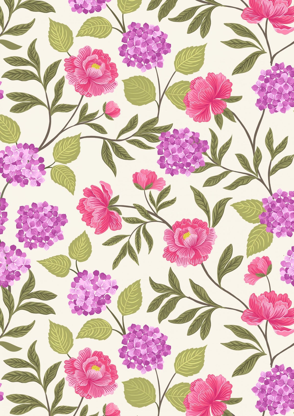 END OF BOLT 2YD13” Lewis & Irene’s Love Blooms Fabric Collection Peony and Hydrangea on Cream Premium 100% Cotton Quilt Shop Quality Fabrics