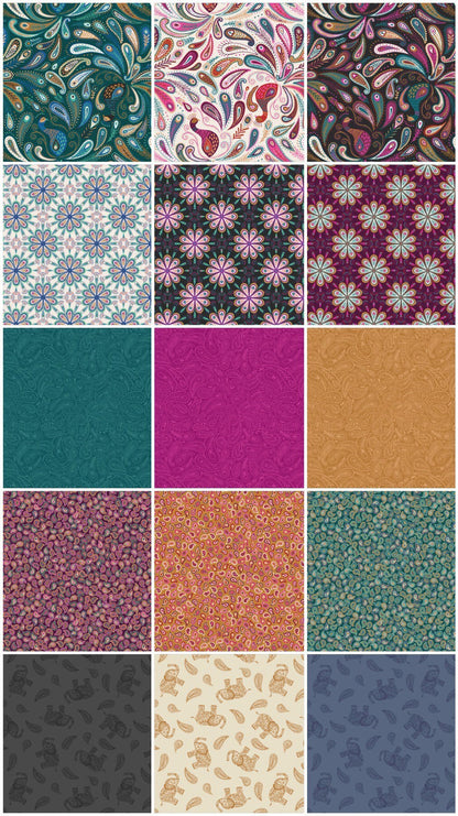 Lewis & Irene Soraya Fabric Collection Gold Paisley Authentic Premium 100% Cotton Quilt Shop Quality Fabrics