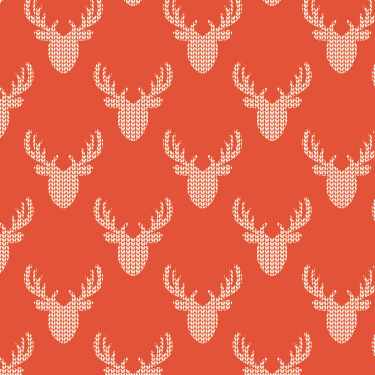 Camelot Reindeer Lodge Fabric Collection Knit Look Deer Print on Red
