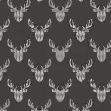 Camelot Reindeer Lodge Fabric Collection Knit Look Deer Print on Charcoal