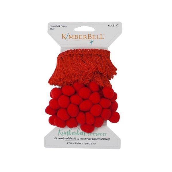 Kimberbell Kimberbellishments Red Tassels & Poms Trim