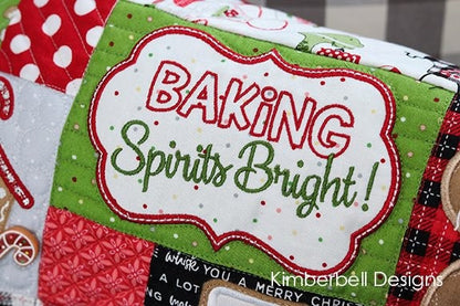 Kimberbell Ginger's Kitchen Bench Pillow Collection (Opt. Machine Embroidery, Fabric/Backing Kit, and Embellishment Kits)