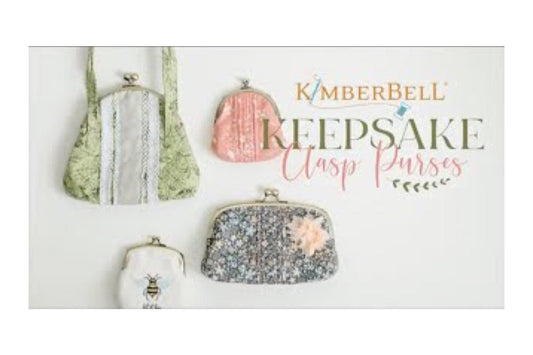 Kimberbell Keepsake Clasp Purses Machine Embroidery CD (Optional Vintage Brass Frame Available)