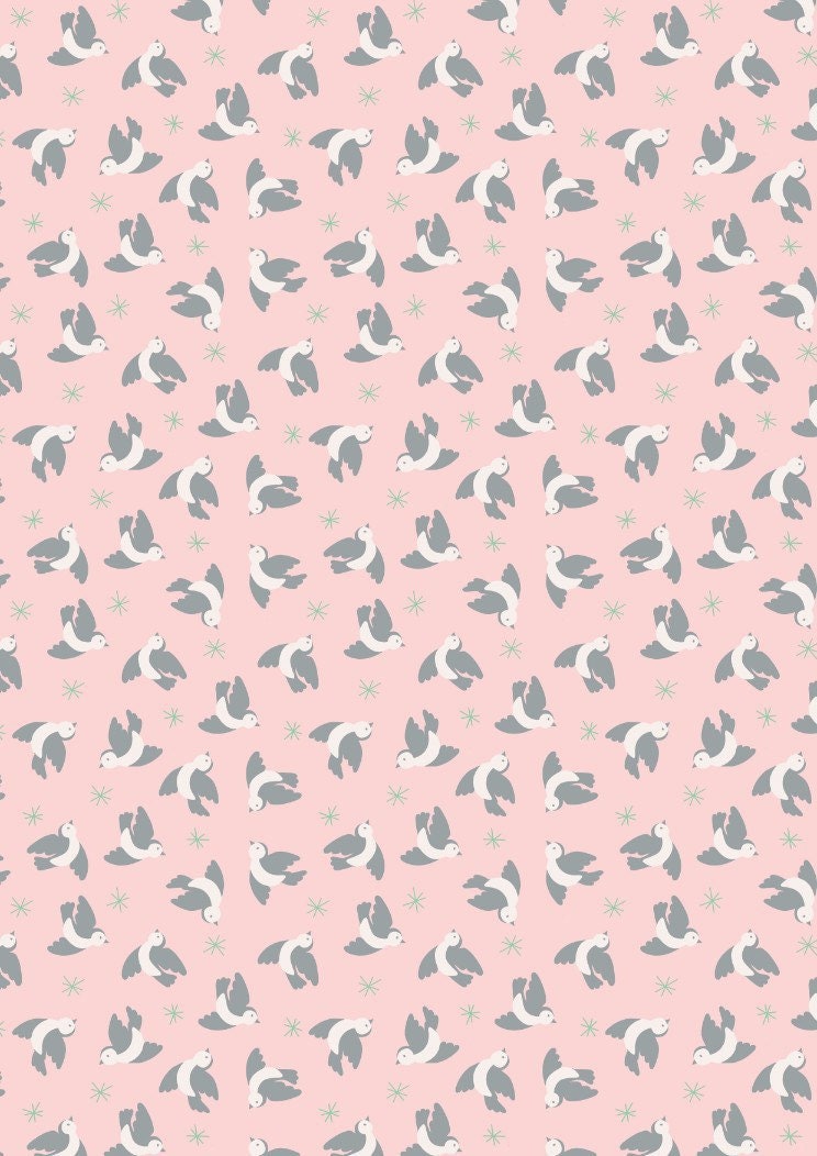 Lewis & Irene Oh Darling! Fabric Collection Flying Bluebirds on Rose Premium 100% Cotton Quilt Shop Quality Fabrics