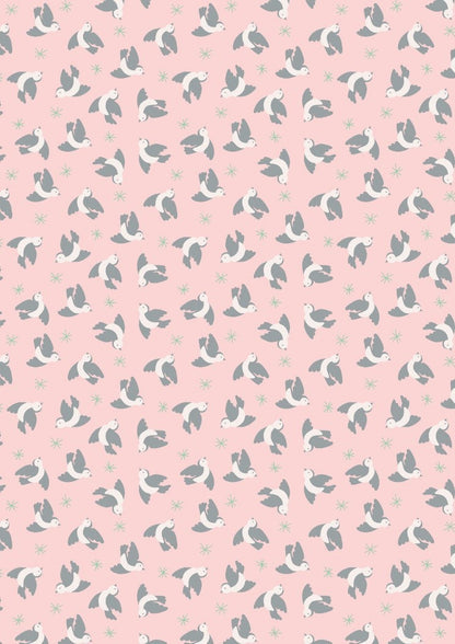 Lewis & Irene Oh Darling! Fabric Collection Flying Bluebirds on Rose Premium 100% Cotton Quilt Shop Quality Fabrics