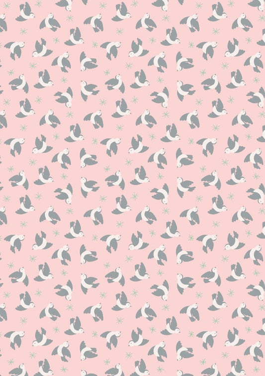 Lewis & Irene Oh Darling! Fabric Collection Flying Bluebirds on Rose Premium 100% Cotton Quilt Shop Quality Fabrics