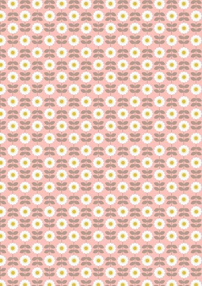 Lewis & Irene Love Me Love Me Not Fabric Collection Retro Daisies on Pink A274.3