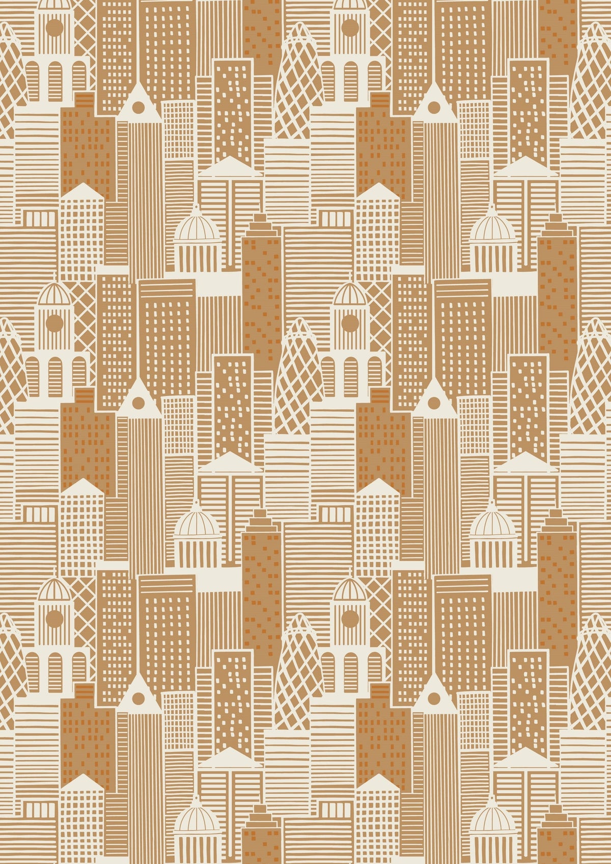 Lewis & Irene City Nights Fabric Collection City Buildings on Copper A291.2