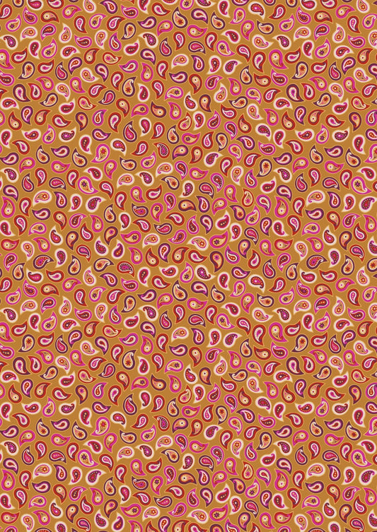 Lewis & Irene Soraya Fabric Collection Small Paisley on Yellows Premium 100% Cotton Quilt Shop Quality Fabrics