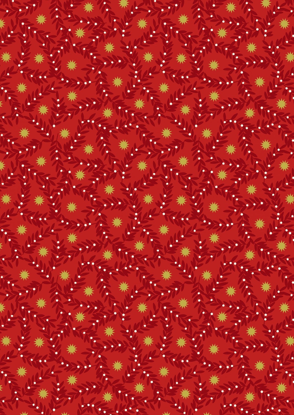 LAST BOLT! Lewis & Irene Noel Fabric Collection Metallic Gold Stars and Berries on Red Authentic Premium 100% Cotton Fabrics