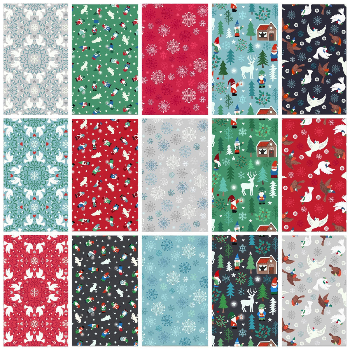 LAST BOLT! Glow-In-The-Dark Lewis & Irene Hygge Glow Fabric Collection Glowing Mini Tomte on Charcoal Authentic Premium 100% Cotton Fabrics