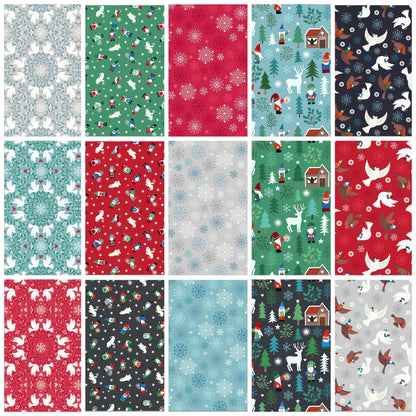 LAST BOLT! Glow-In-The-Dark Lewis & Irene Hygge Glow Fabric Collection Glowing Mini Tomte on Red Authentic Premium 100% Cotton Fabrics