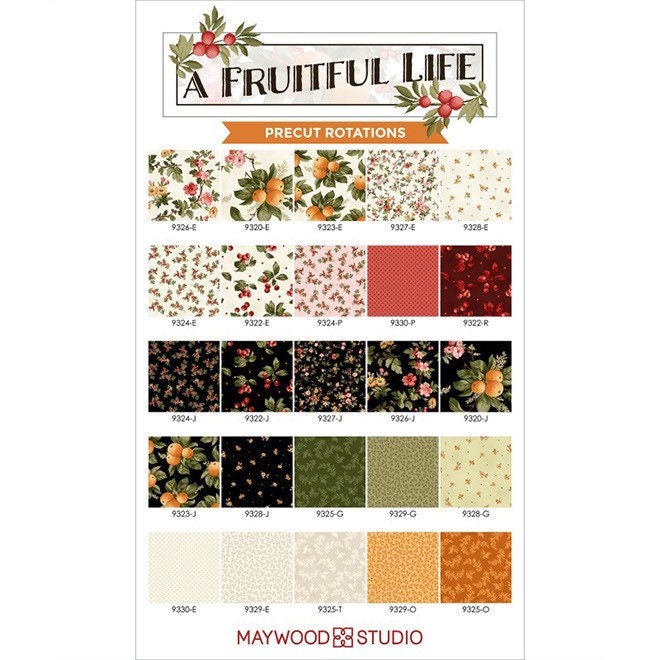 END OF BOLT 13" Maywood Studio A Fruitful Life Fabric Collection Berries on Pink