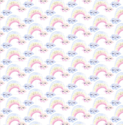 3Wishes Unicorn Utopia Fabric Collection Rainbows on Cream
