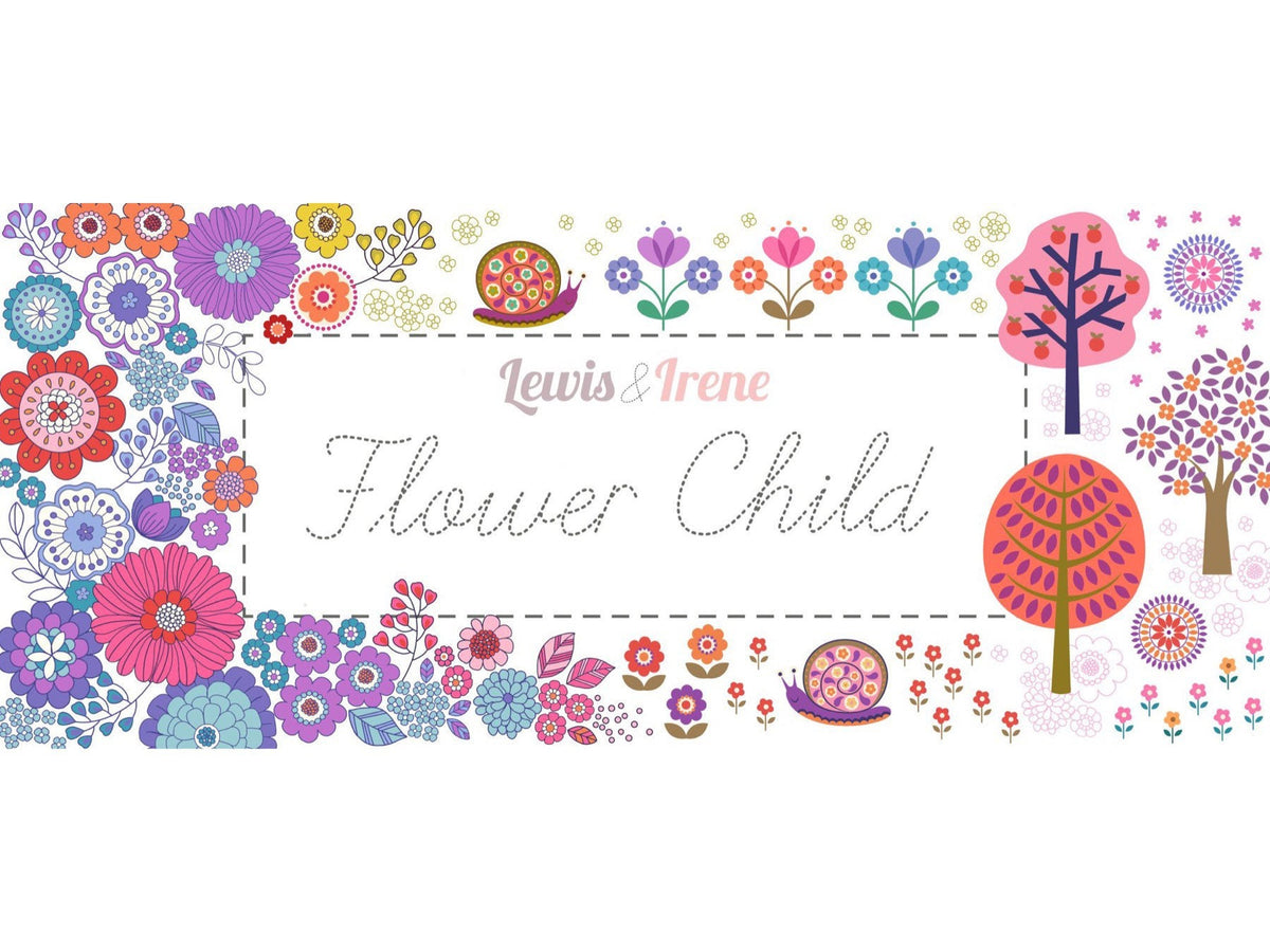 Lewis & Irene Flower Child Fabric Collection Funky Daisies on Yellow A437.1