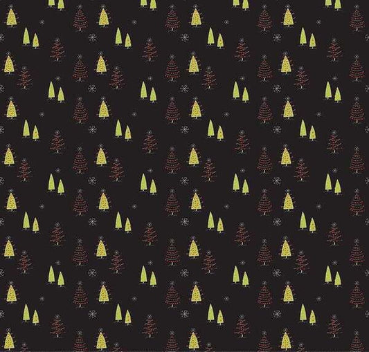 LAST BOLT!! Riley Blake Merry Little Christmas Fabric Collection Trees on Black Premium 100% Cotton Quilt Shop Quality Fabrics