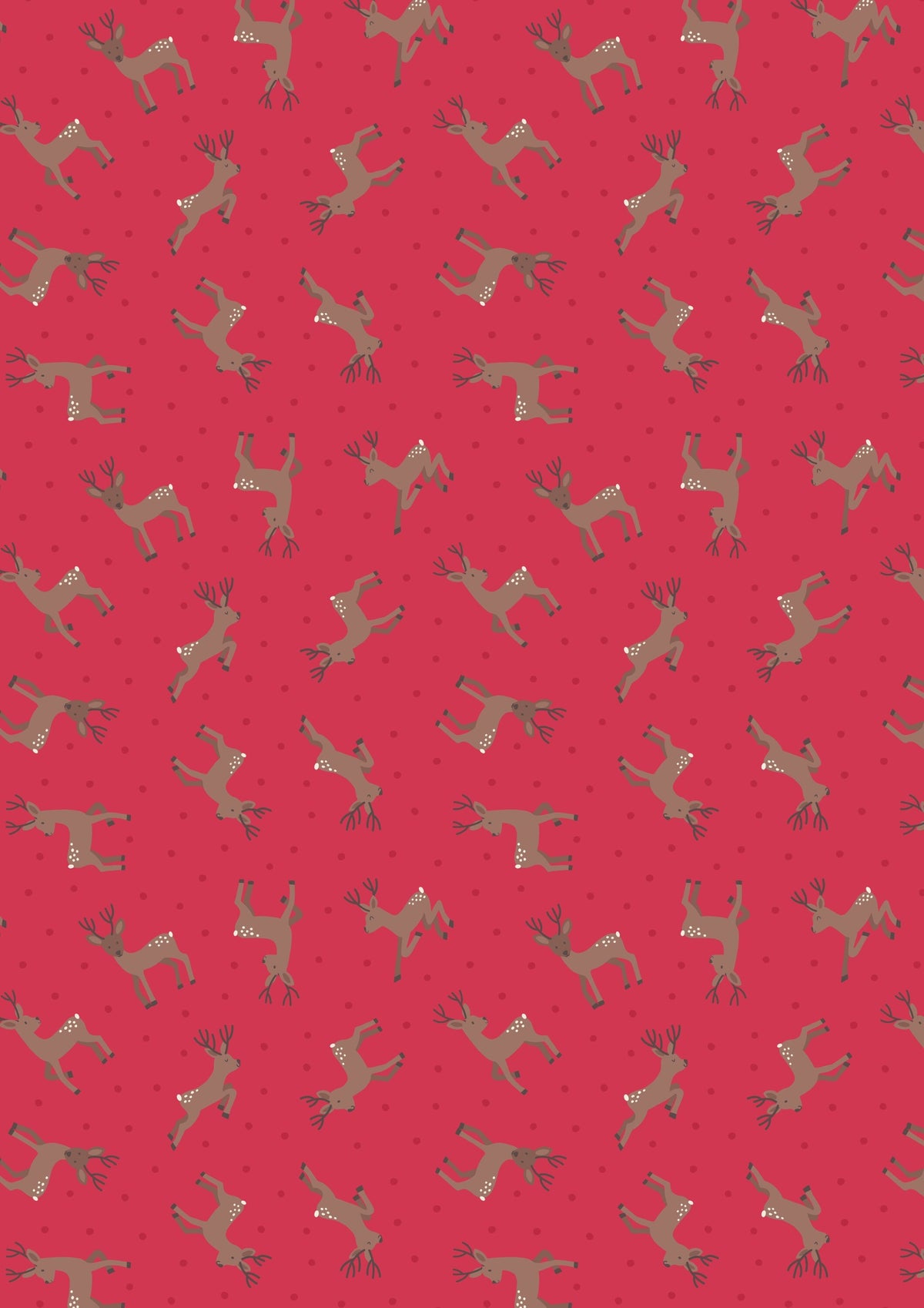 END OF BOLT 17" Lewis & Irene Small Things Country Creatures Fabric Collection Deer on Red Premium 100% Cotton Quilt Shop Quality Fabrics