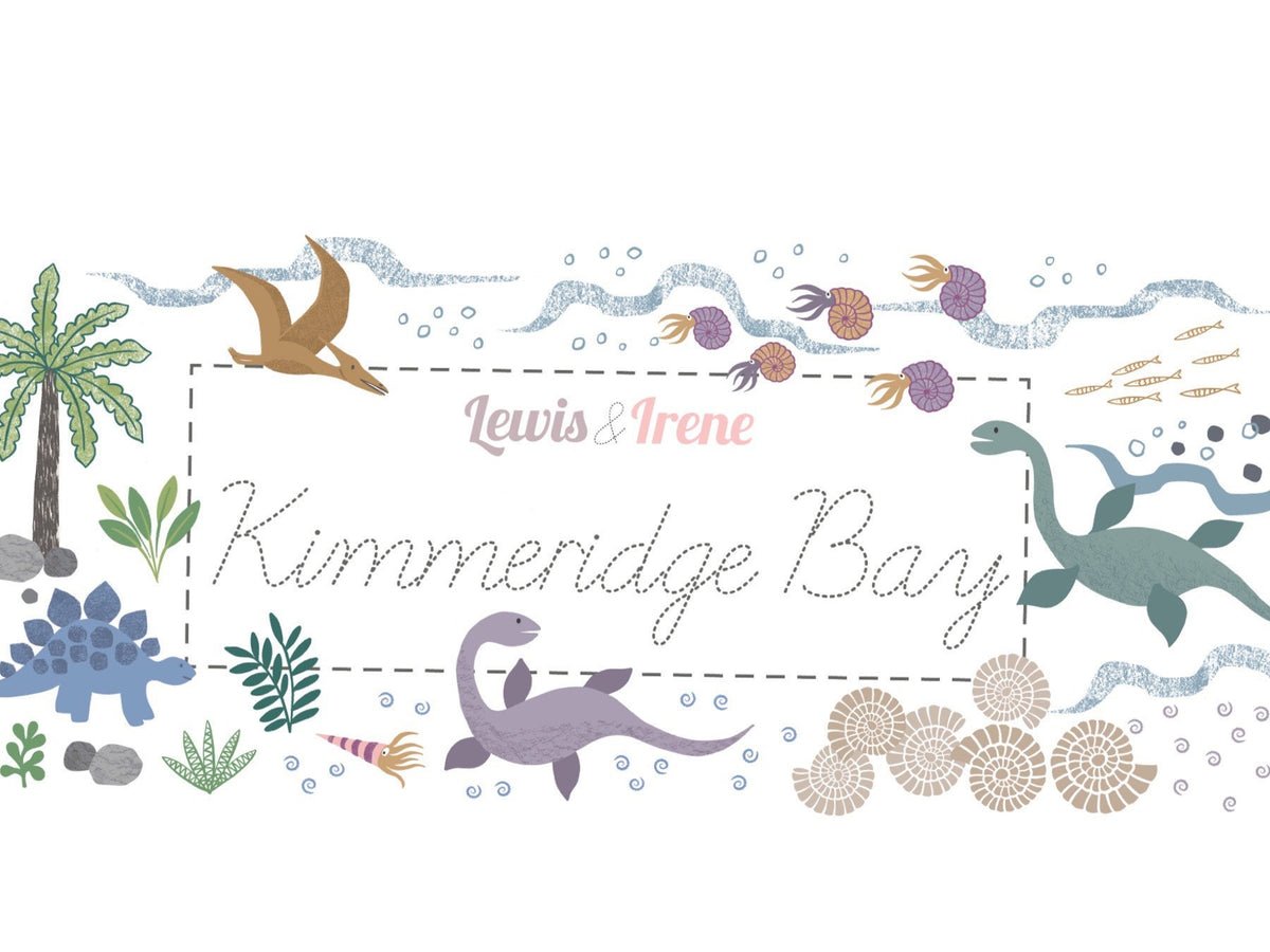 Lewis & Irene Kimmeridge Bay Fabric Collection Dino Rock Layers on Greys A305.3