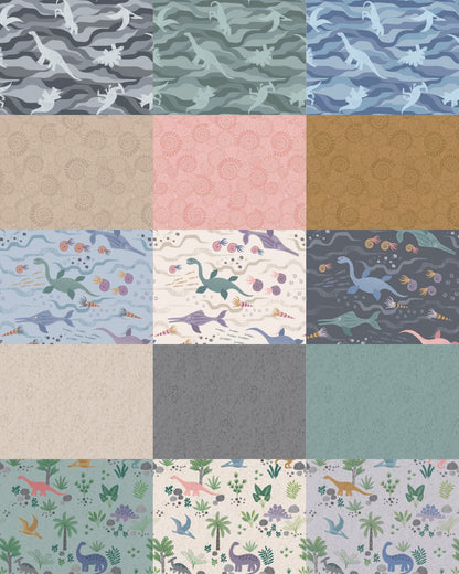 Lewis & Irene Kimmeridge Bay Fabric Collection Dino Rock Layers on Greys A305.3