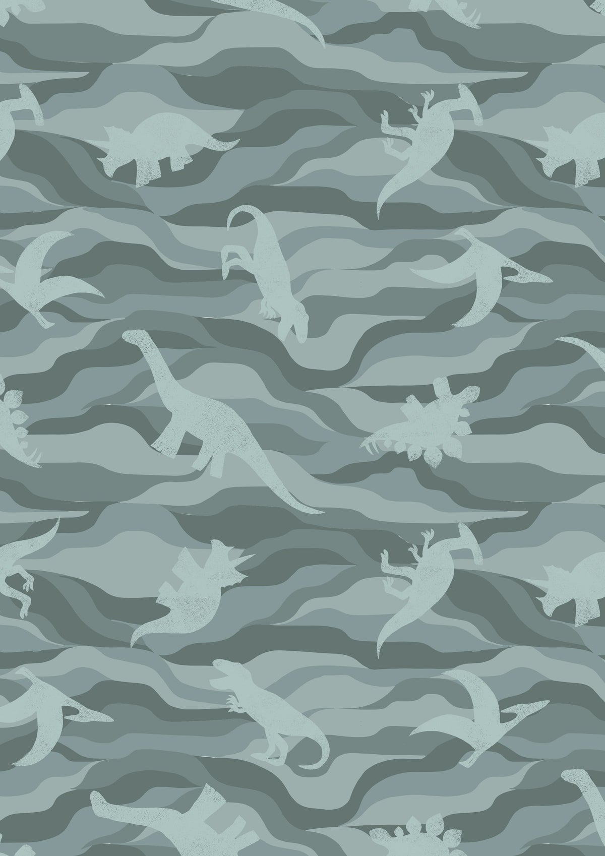 Lewis & Irene Kimmeridge Bay Fabric Collection Dino Rock Layers on Grey Green A305.2
