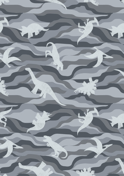 Lewis & Irene Kimmeridge Bay Fabric Collection Dino Rock Layers on Greys A305.3