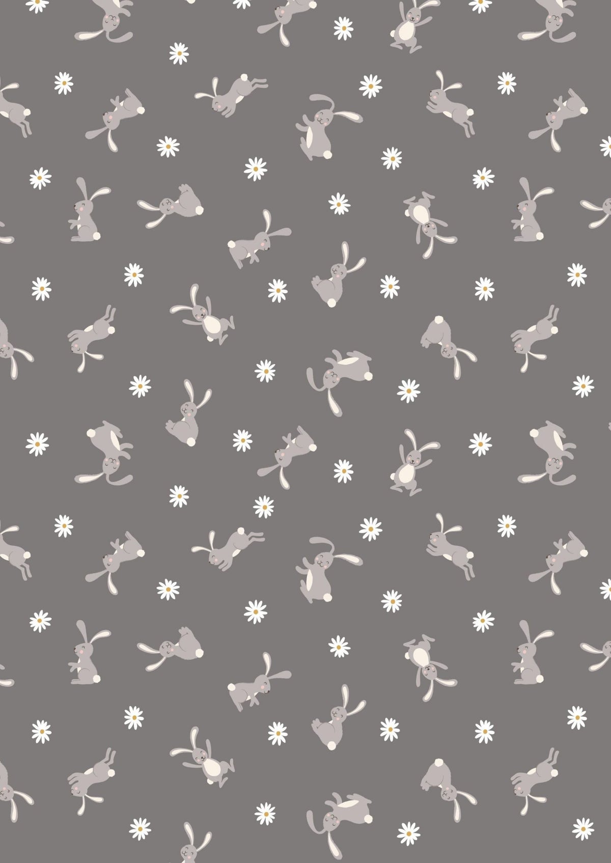 Lewis & Irene Bunny Hop Fabric Collection Bunny on Charcoal A529.3