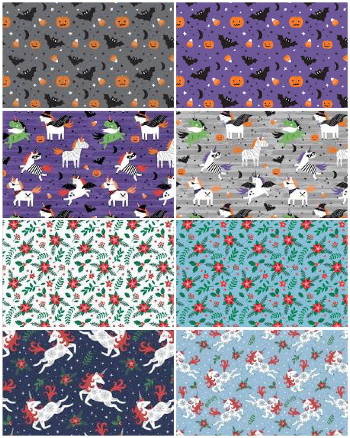 LAST BOLT!! Camelot Unicorns Always in Season Fabric Collection Christmas Poinsettias on Cream Premium 100% Cotton Fabrics