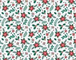 LAST BOLT!! Camelot Unicorns Always in Season Fabric Collection Christmas Poinsettias on Cream Premium 100% Cotton Fabrics