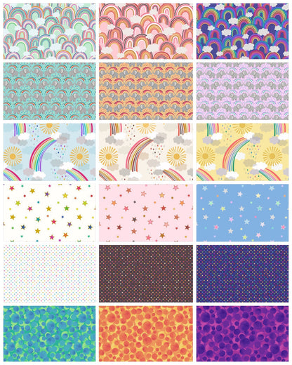 Lewis & Irene Rainbows Fabric Collection Calming Rainbows on Cream Authentic Premium 100% Cotton Quilt Shop Quality Fabrics