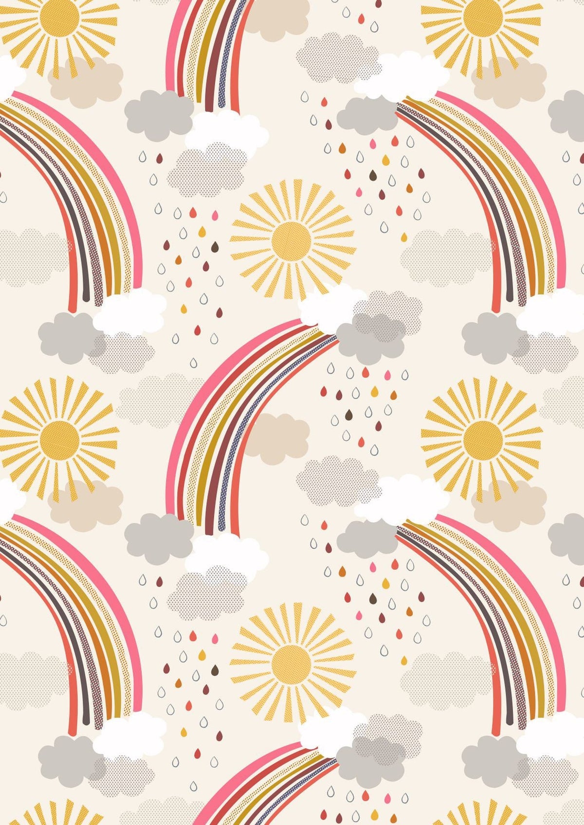 Lewis & Irene Rainbows Fabric Collection Calming Rainbows on Cream Authentic Premium 100% Cotton Quilt Shop Quality Fabrics