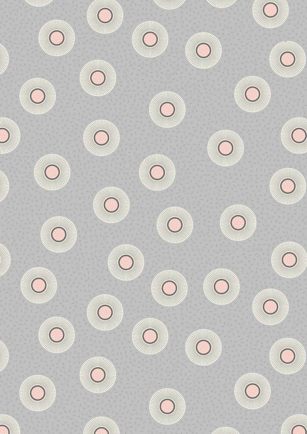 Lewis & Irene Forme Fabric Collection Grey Flower Dots A410.1