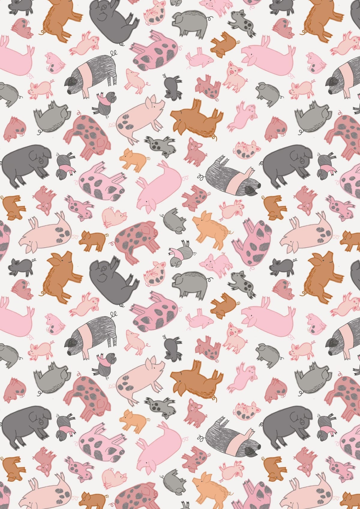 Lewis & Irene Piggy Tails Fabric Collection Piggies on Cream Premium 100% Cotton Quilt Shop Quality Fabrics